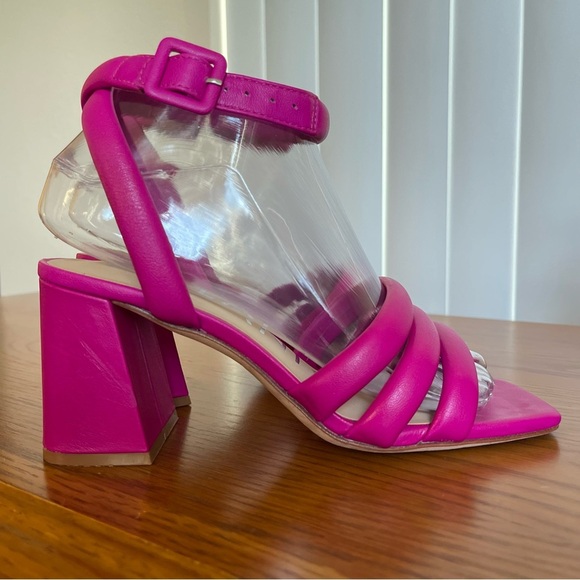 Antonio Melani Natessa Puff Strap Block Heel Sandal Magenta Size 6.5 - Picture 4 of 16